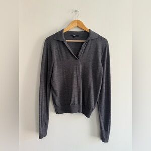 Uniqlo Merino Wool Polo. Gray. Size M.